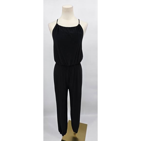 21 Saints Black Tie-Back Halter Jumpsuit - Picture 1 of 5